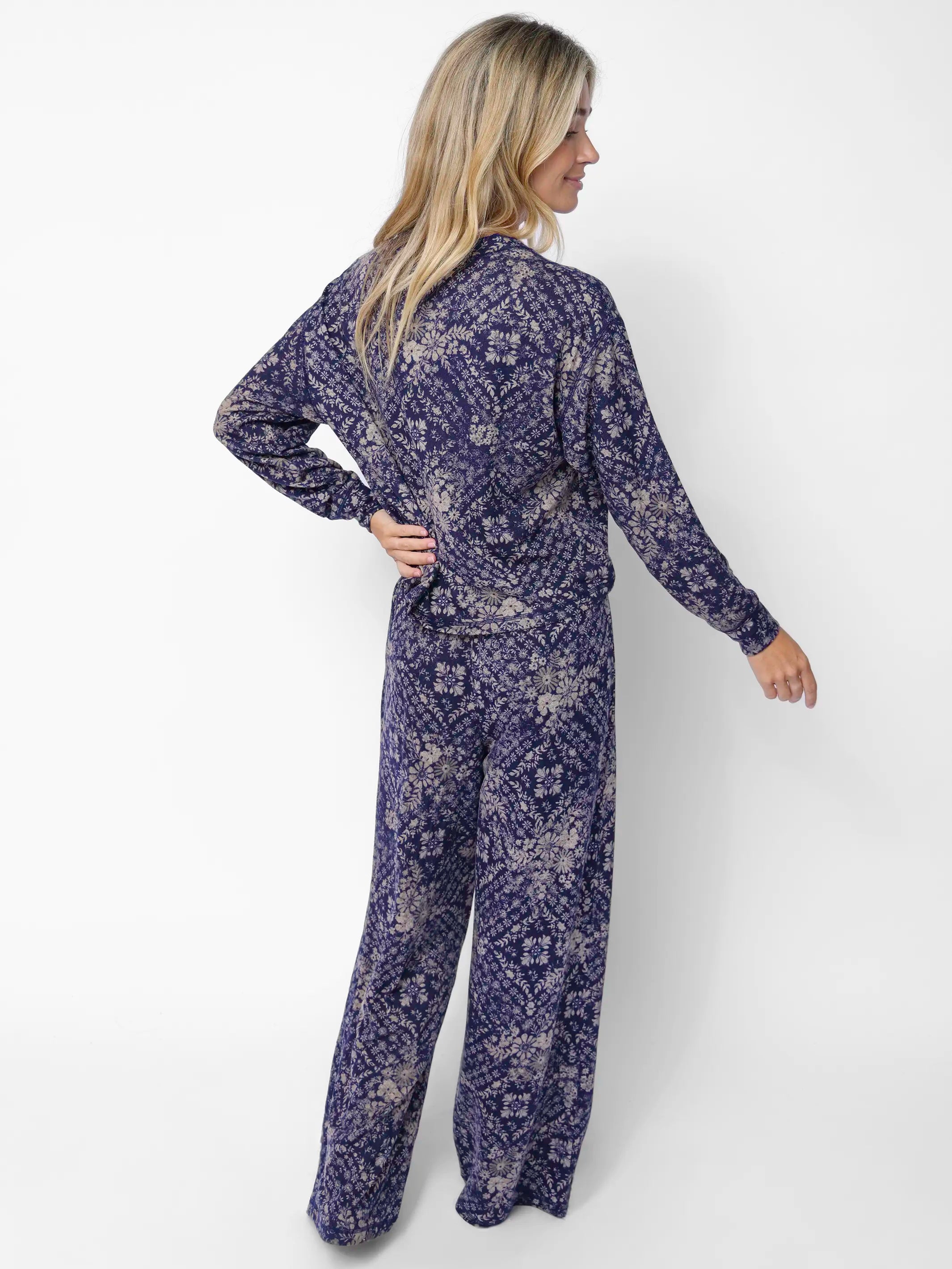 Peyton Lounge Set - Diamond Bandana Navy