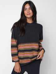 Lounge & Go Striped Cotton Set - Black