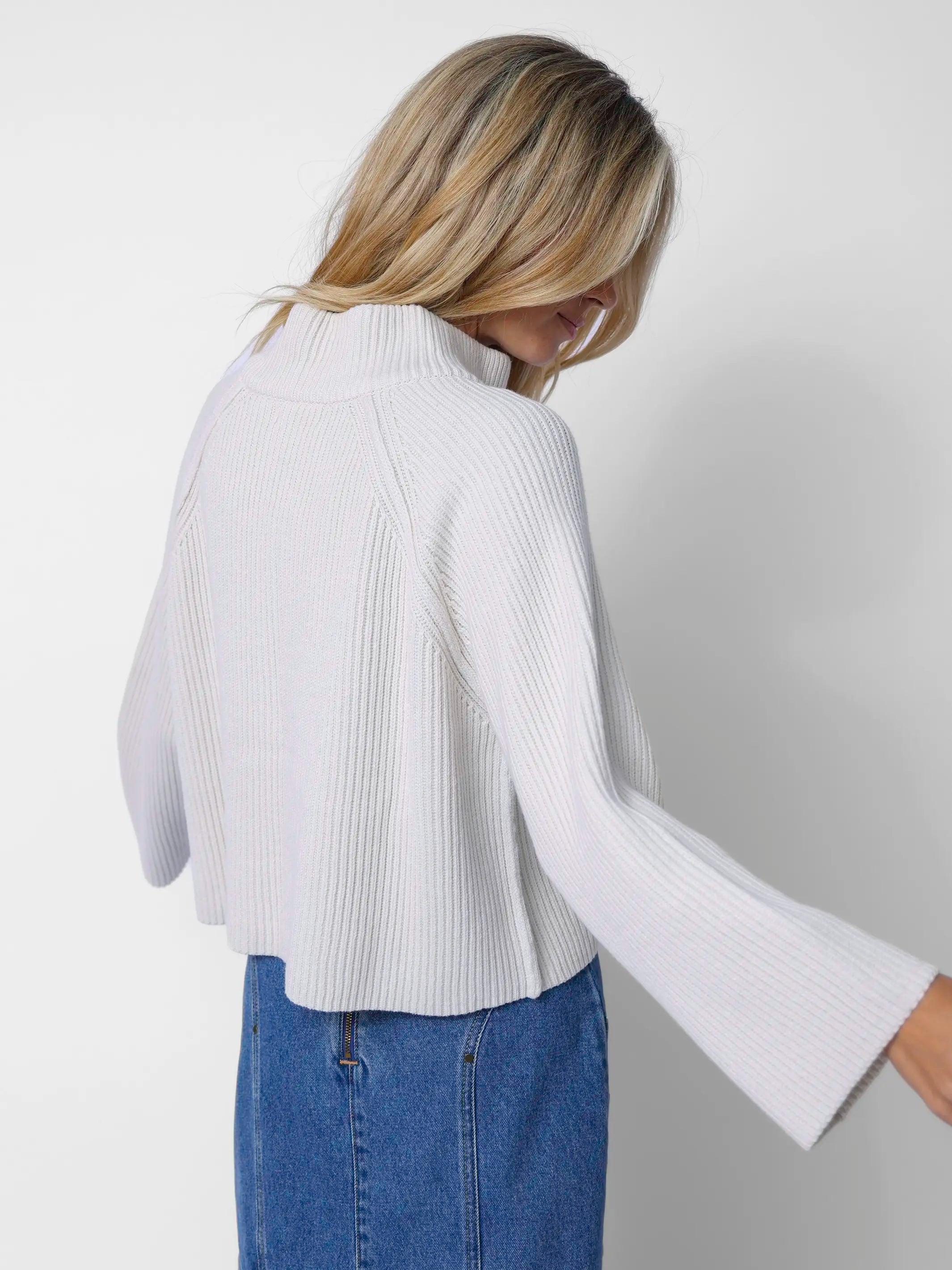 Softest Ribbed Quarter Zip Pullover - Ivory