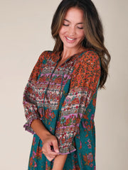 Nova Maxi Dress - Teal Riviera Floral