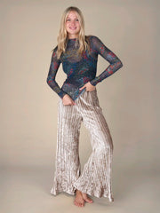 Magic Hour Velvet Pant - Champagne