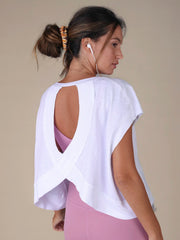 Cut It Out Cotton Tee - White