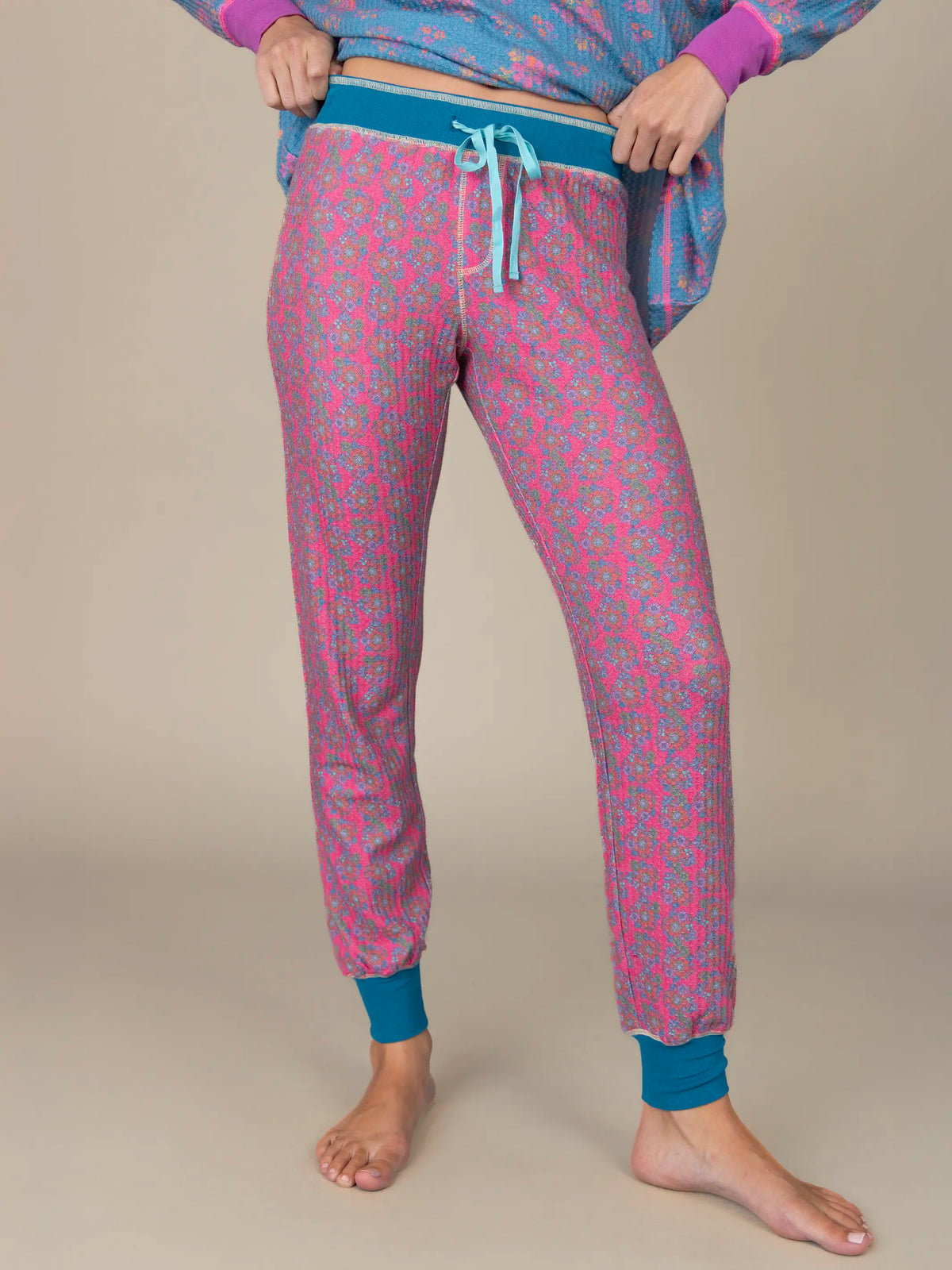 Mix & Match Waffle Long Johns - Pink Floral Bundles