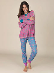 Mix & Match Waffle Pajama Top - Pink Floral Bundles