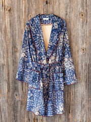 Cozy Blanket Robe - Navy Bandana Mini