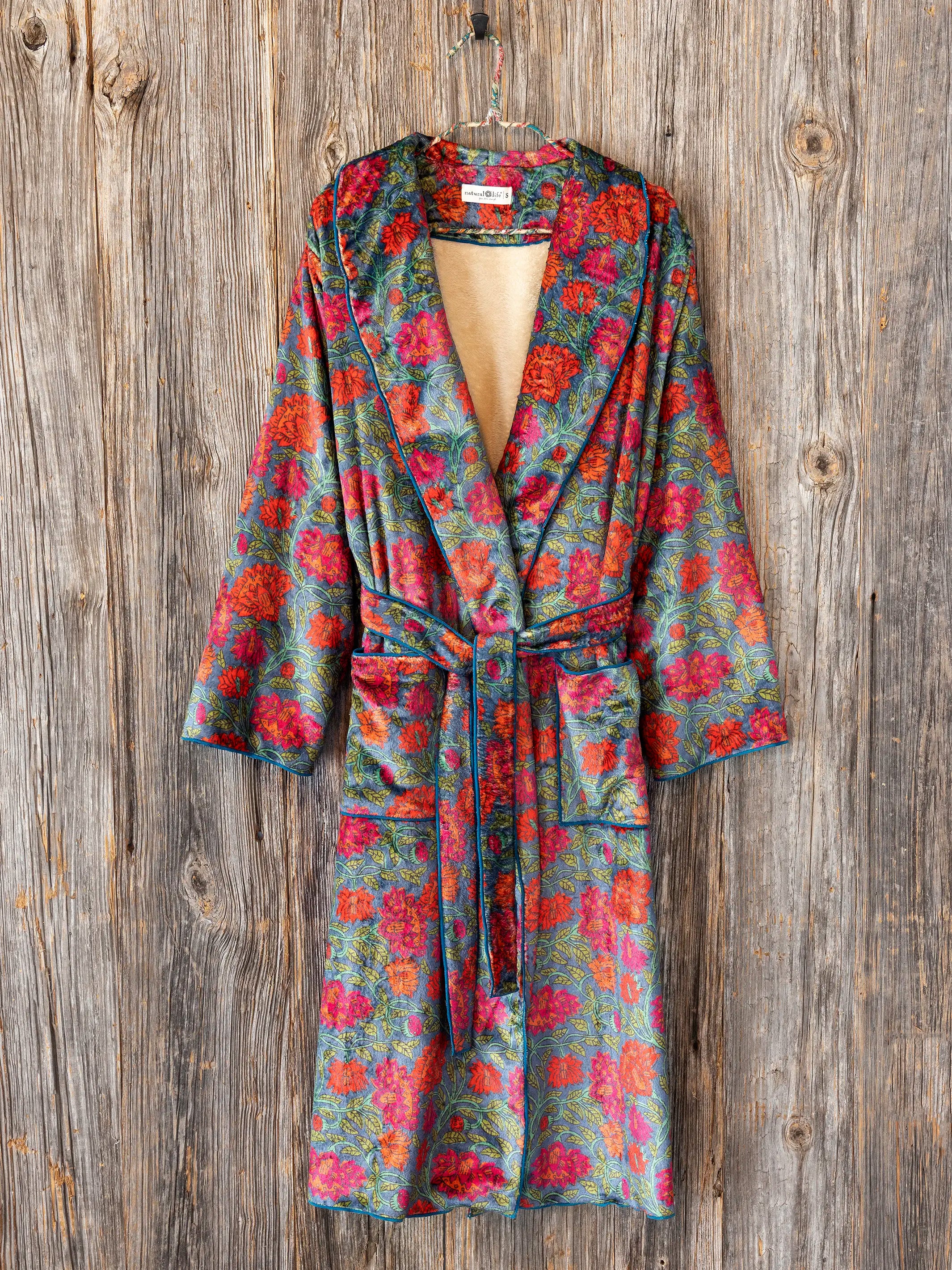 Cozy Blanket Robe - Lush Zinnias Midi