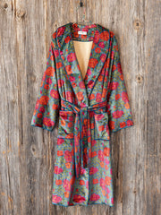 Cozy Blanket Robe - Lush Zinnias Midi