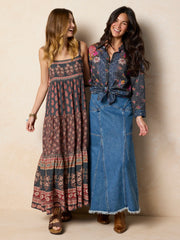 Patricia Maxi Dress - Wildflower Medallion Border