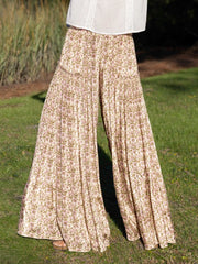 Margaux Wide Leg Pant - Cream Vine Floral