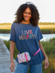 Take It In Cotton Applique Tee - Live Happy