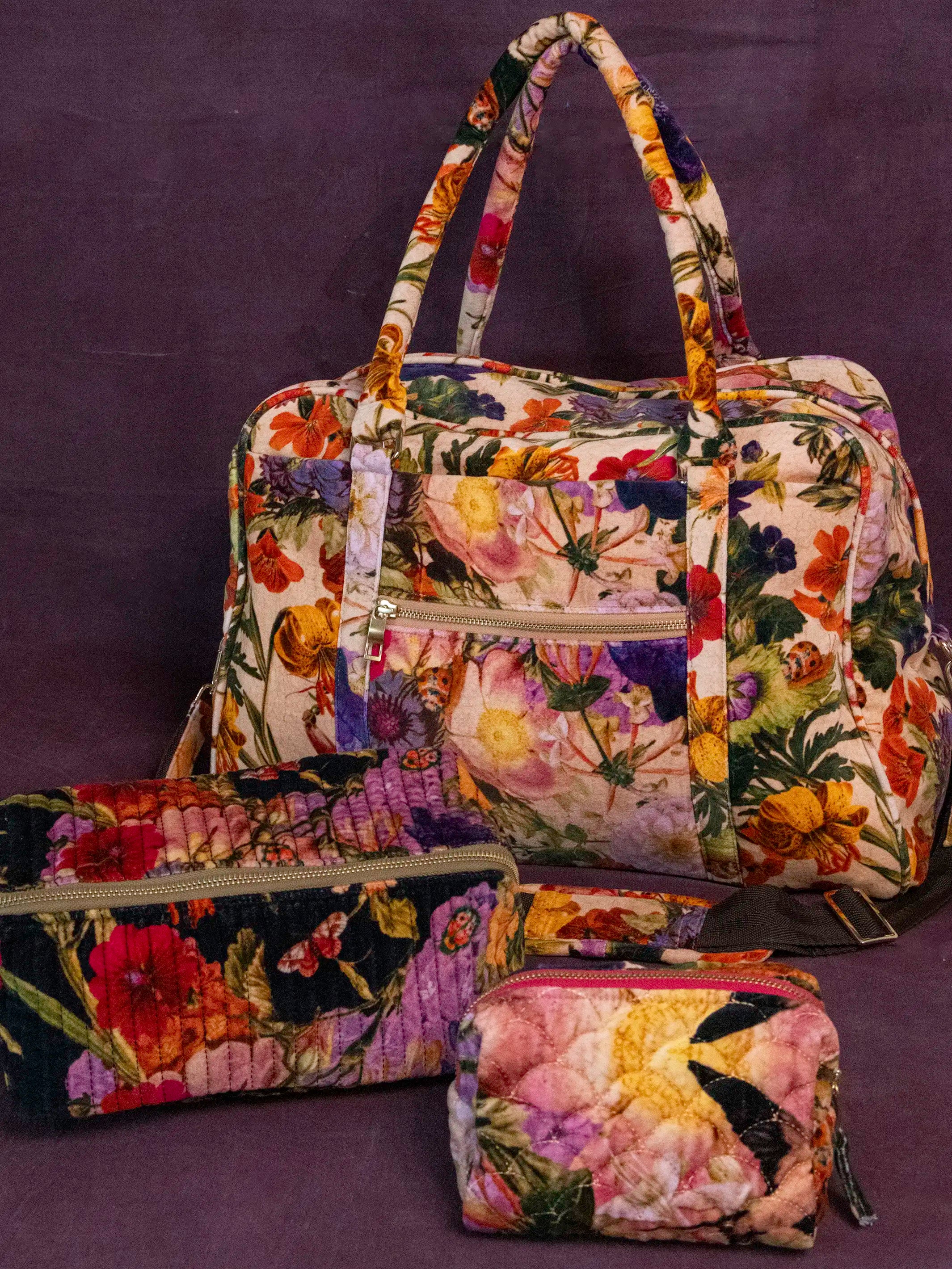 Quilted Velvet Vanity Bag