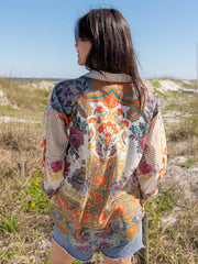 Barcelona Cotton Button Down - Paisley Floral Borders