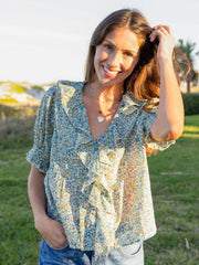 My Favorite Cotton Top - Blue Floral