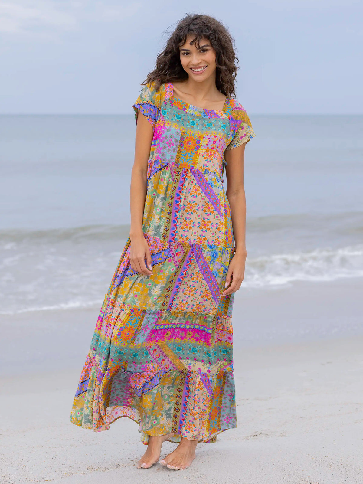 Berkley Maxi Dress - Folk Flower Patchwork