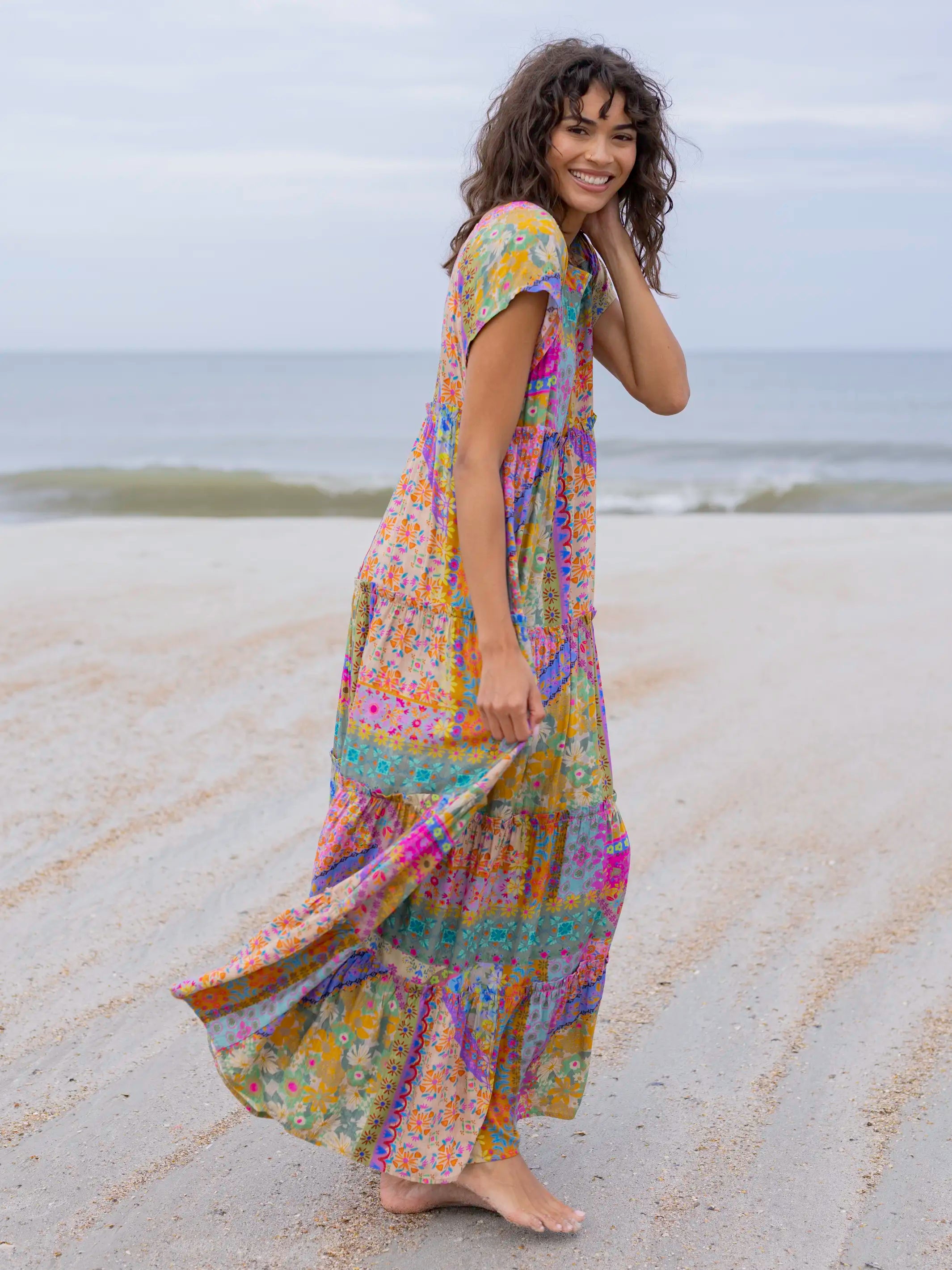 Berkley Maxi Dress - Folk Flower Patchwork