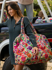 Puffy Weekender Bag - Rainbow Cream Floral