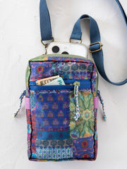 8-in-1 Pocket Crossbody - Blue Patchwork