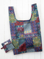 Reusable Market Tote - Blue Patchwork