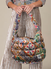 Puffy Velvet Fit-It-All Bag - Large Mandala Folk Patchwork