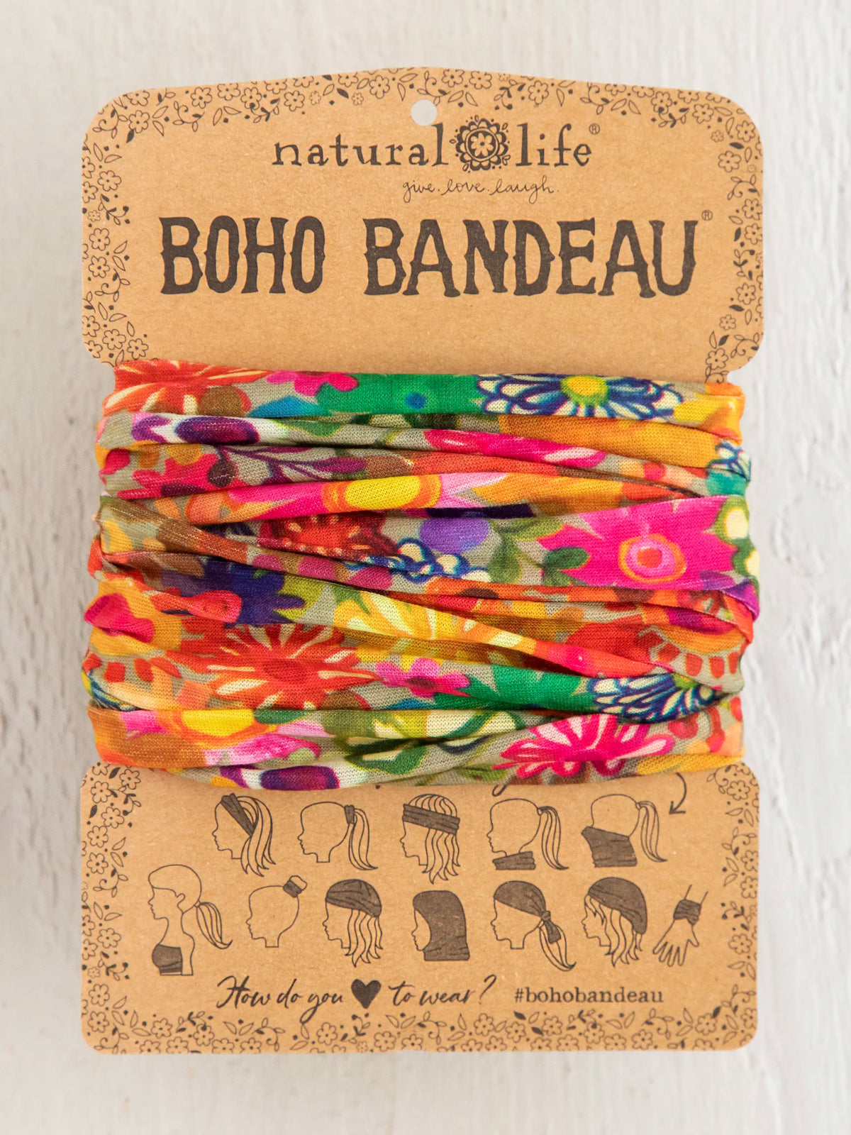 Full Boho Bandeau® Headband - Rainbow Calico Floral