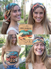 Full Boho Bandeau® Headband - Blue Coral Floral