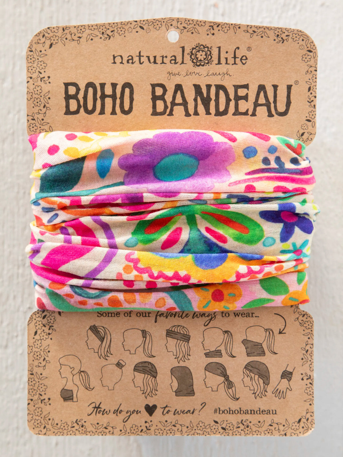 Full Boho Bandeau® Headband - Rainbow Doodle