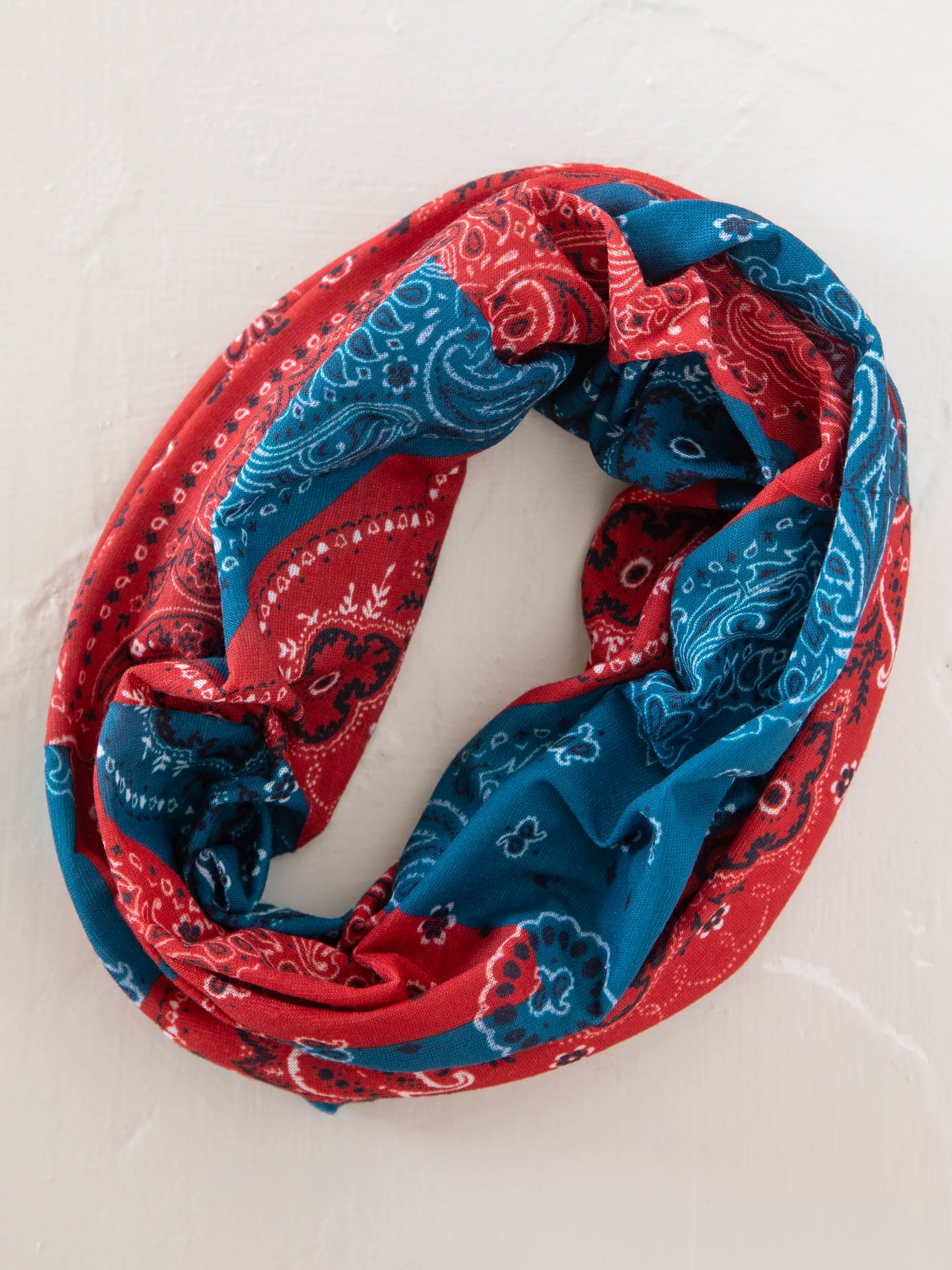 Full Boho Bandeau® Headband - Bandana Patchwork Red