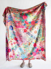 Double-Sided Cozy Throw Blanket - Jewel Border