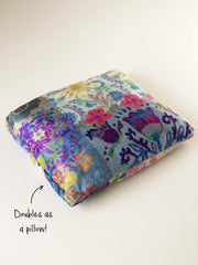 Cozy Car & Travel Blanket - Blue Patchwork