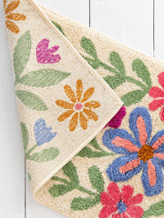 Tufted Runner Bath Mat - Cream Floral Vines