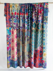 Double-Sided Cozy Bed Blanket - Blue Patchwork