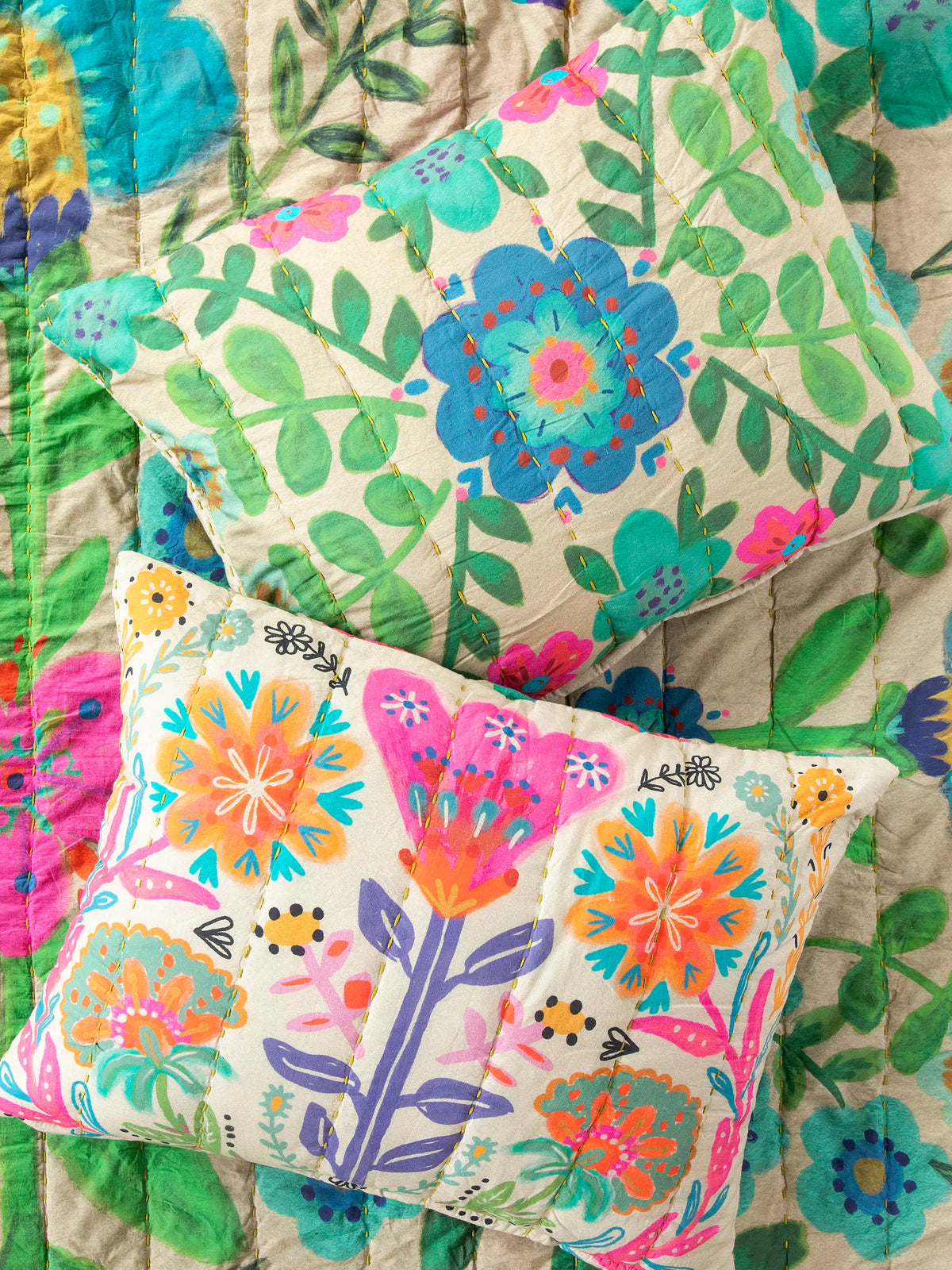 Bungalow Reversible Cotton Shams, Set of 2 - Free Spirit