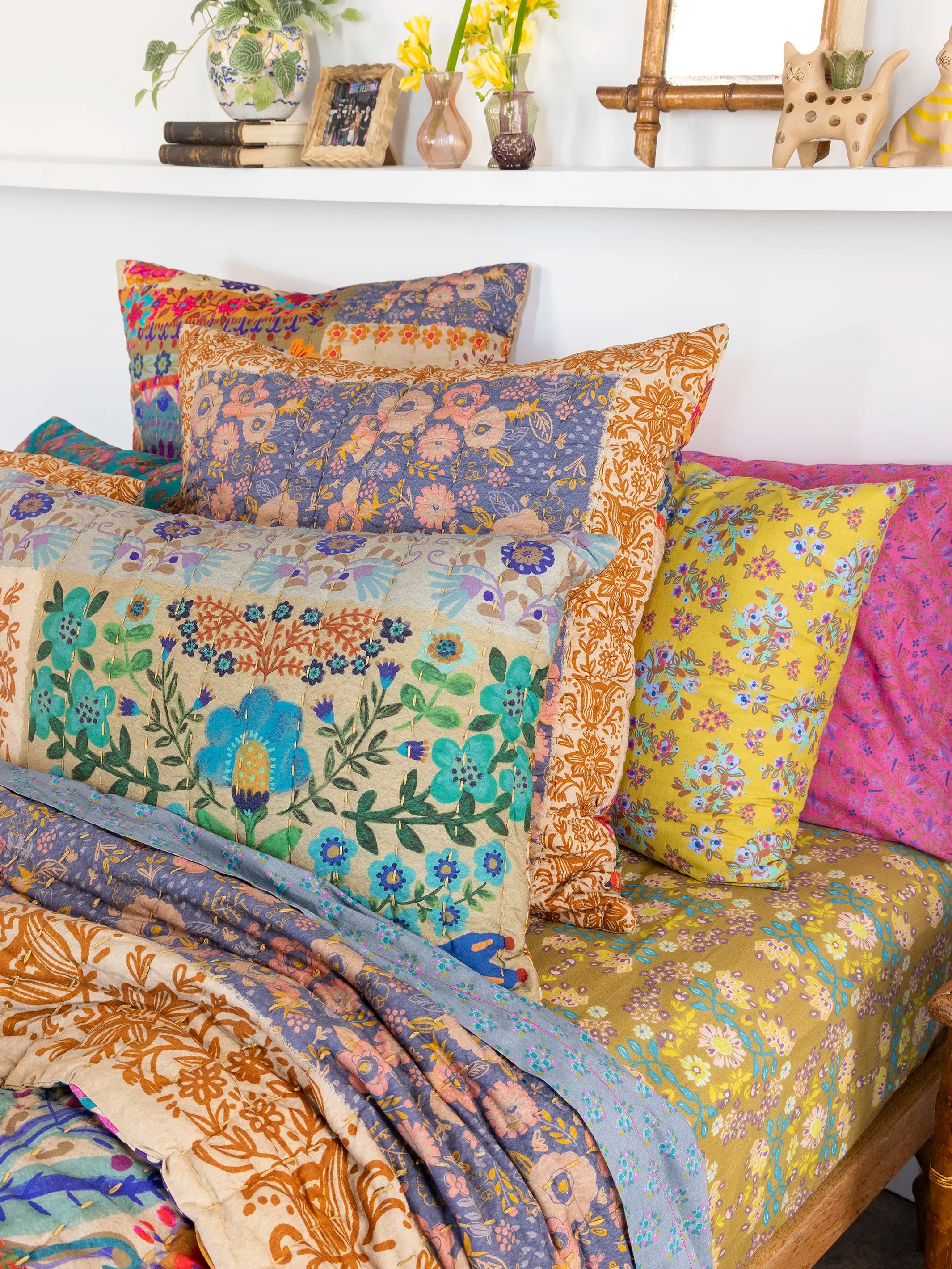 Mix & Match Cotton Flat Sheet - Blue Maia