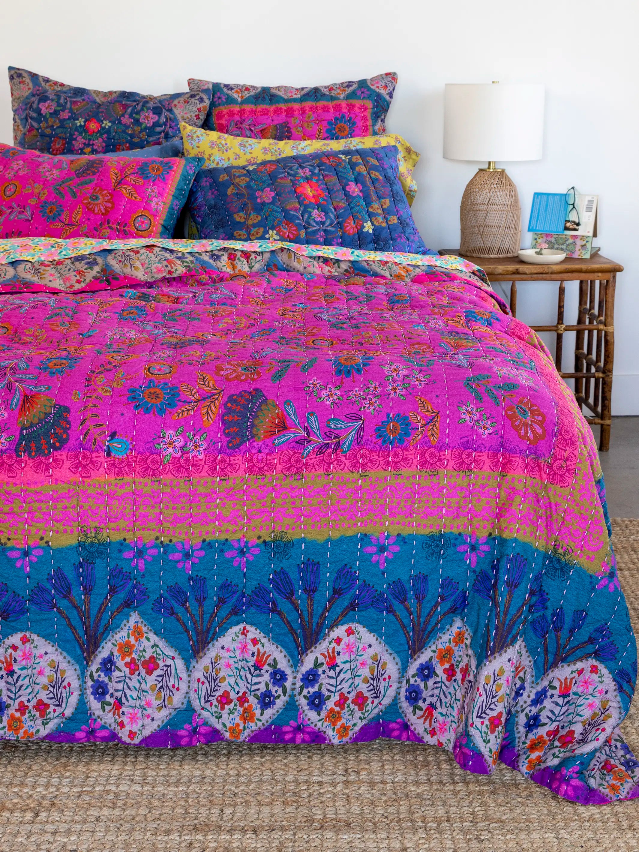 Bungalow Reversible Cotton Quilt - Magic Folk Garden