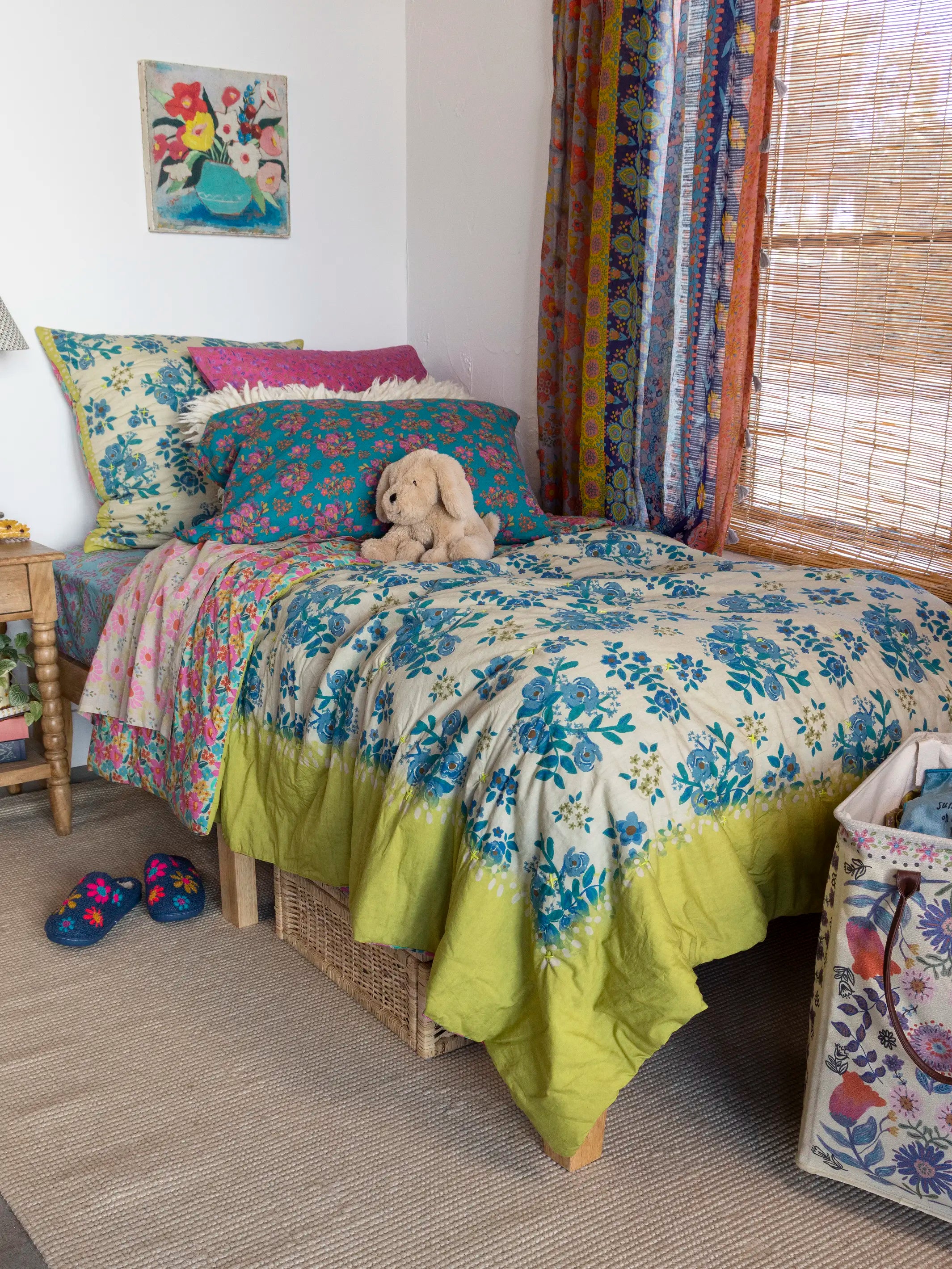 Bungalow Reversible Cotton Euro Sham - Wildflower Pop