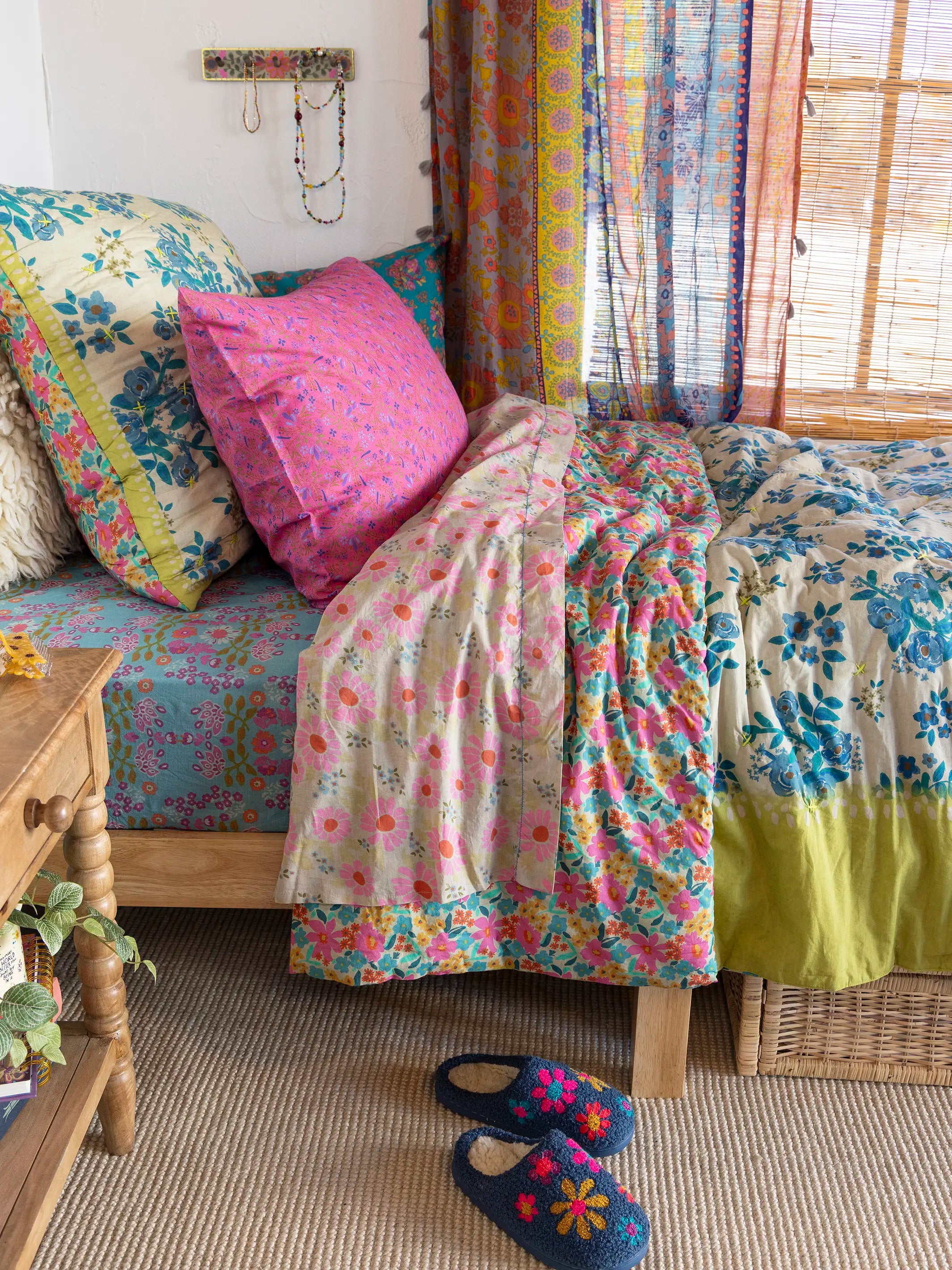 Bungalow Reversible Cotton Euro Sham - Wildflower Pop