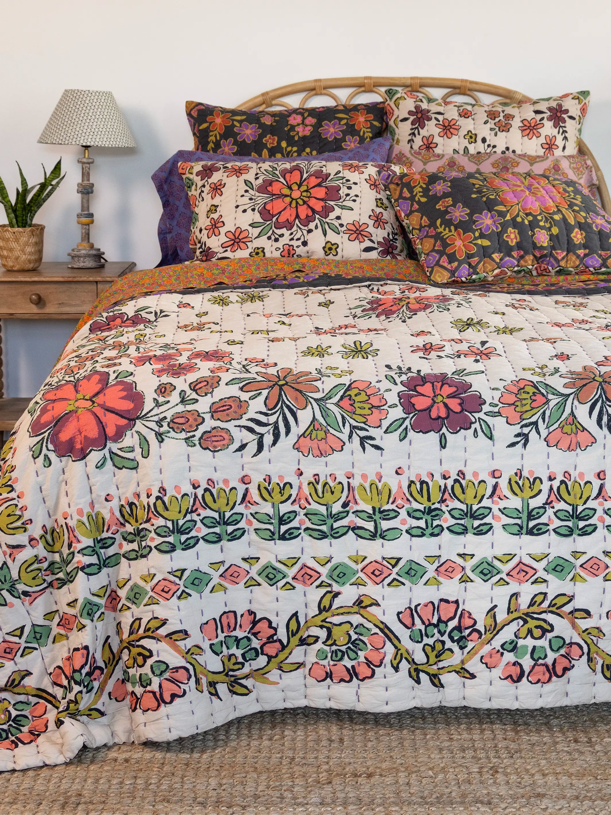 Bungalow Reversible Cotton Euro Sham - Blooming Bandana