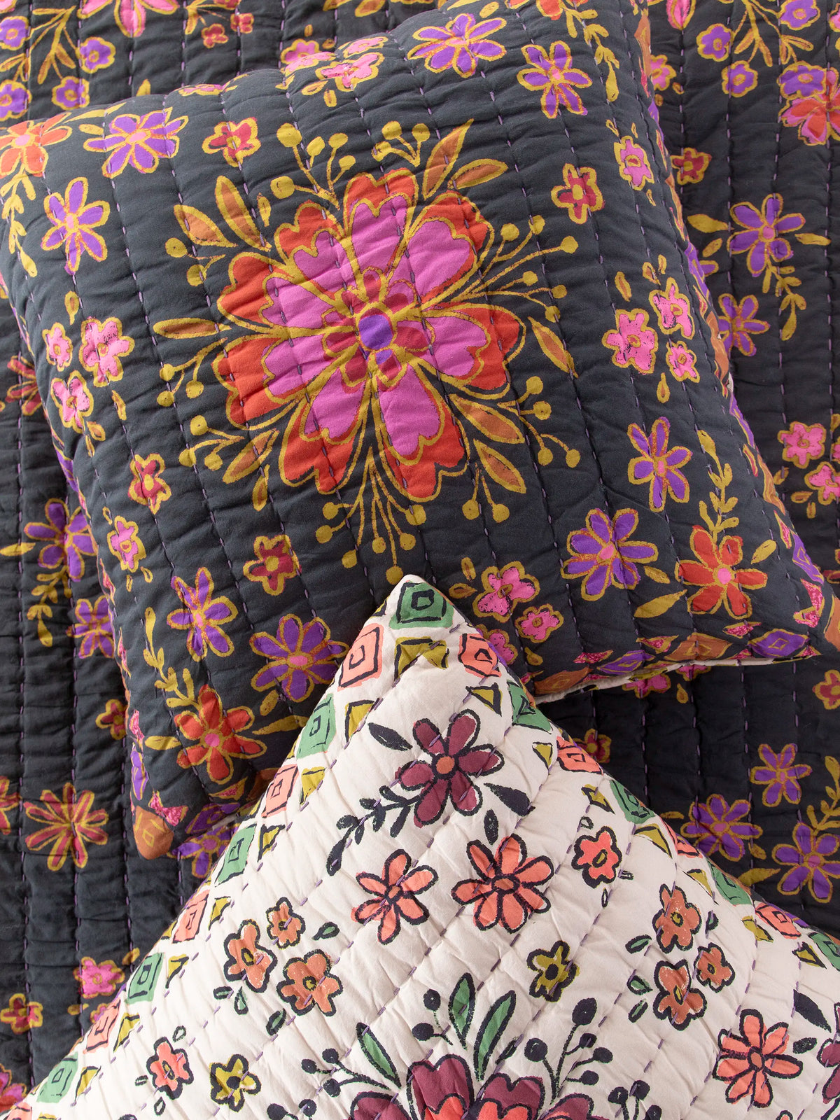 Bungalow Reversible Cotton Euro Sham - Blooming Bandana