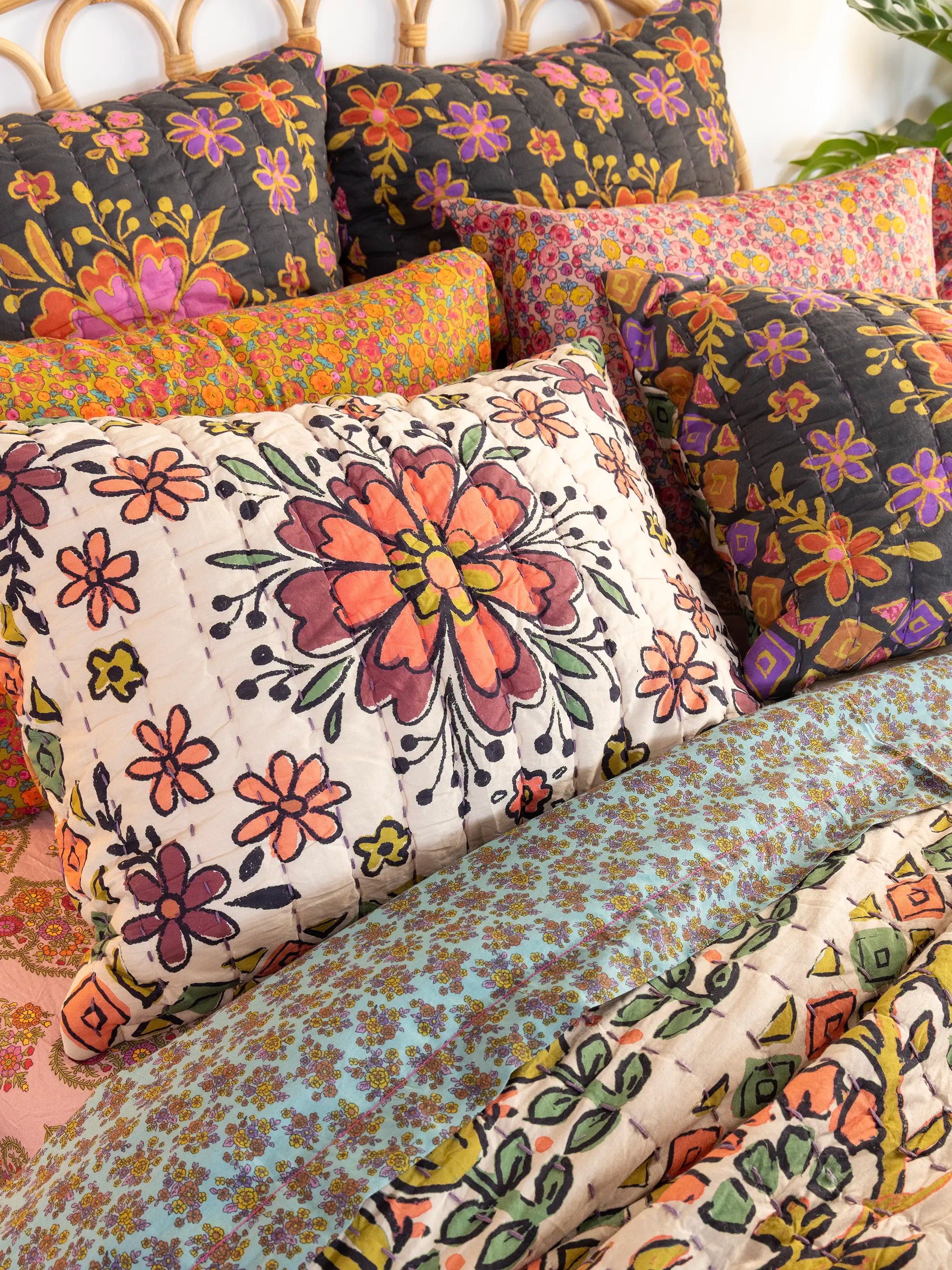 Bungalow Reversible Cotton Euro Sham - Blooming Bandana