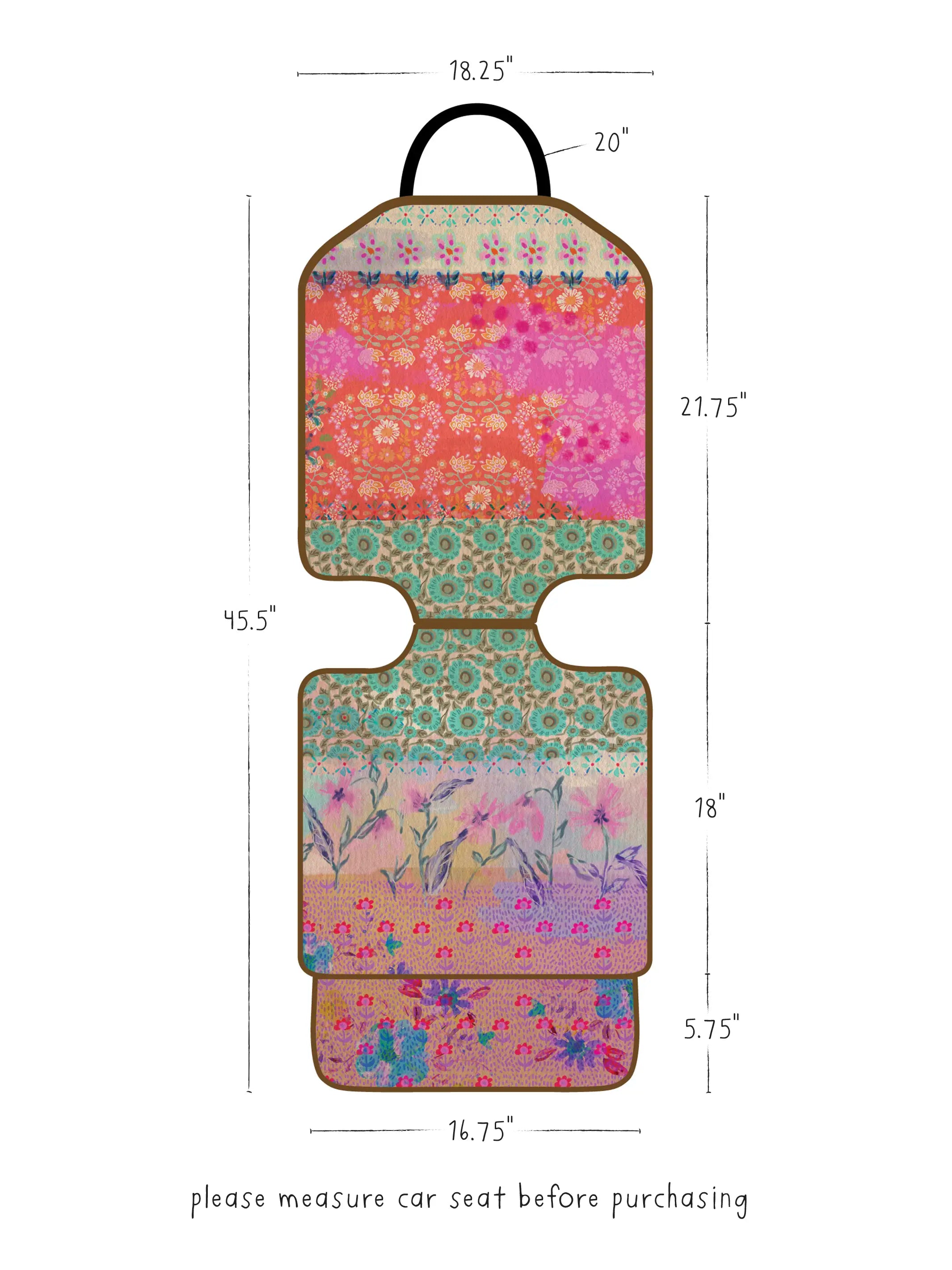 Car Seat Protector - Pink Watercolor Patchwork