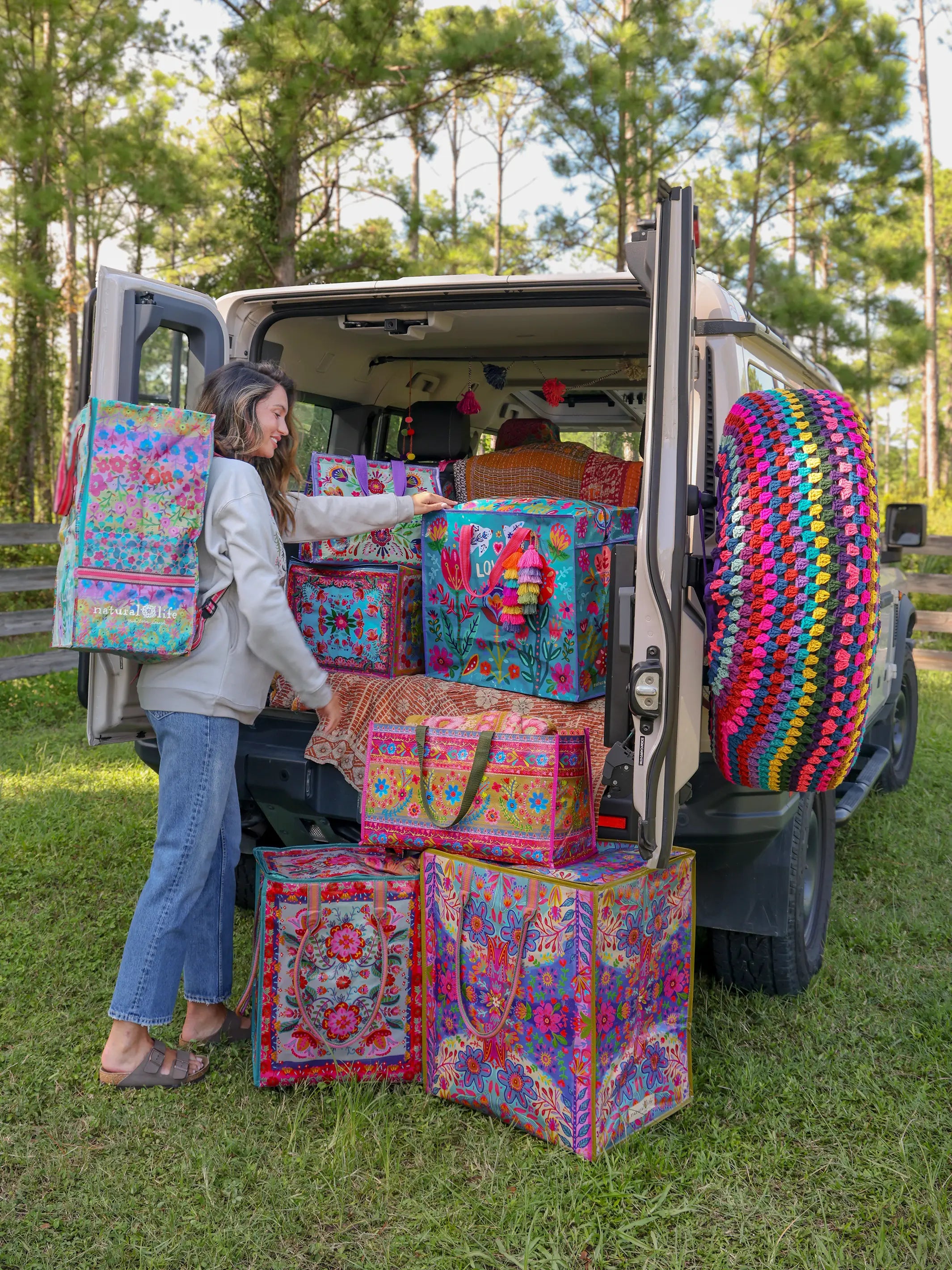 Crochet Tire Cover - Rainbow