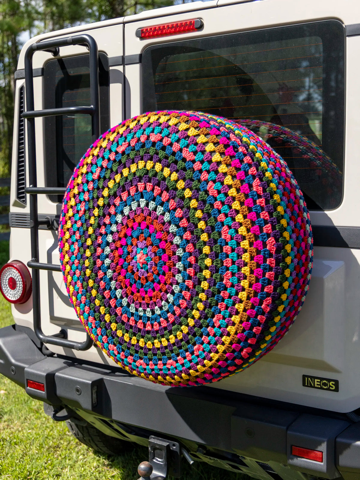 Crochet Tire Cover - Rainbow