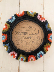 Crochet Steering Wheel Cover, 15" - Black