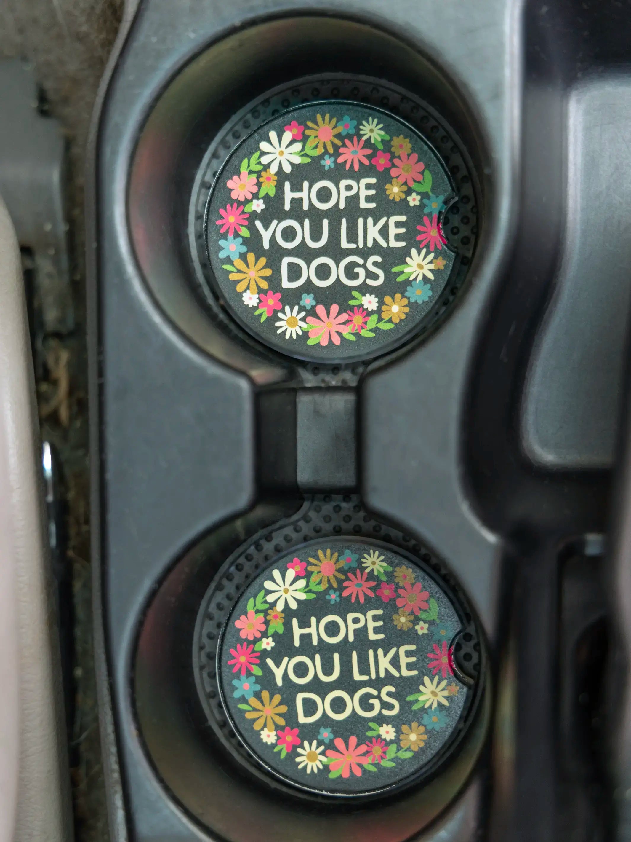 Car Coasters, Set of 2 - Hope You Like Dogs