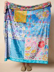 Double-Sided Cozy Throw Blanket - Teal Cat