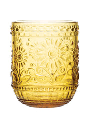 Embossed Amber Drinking Glass