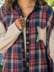 Carter Applique Flannel Shirt - Cream Star