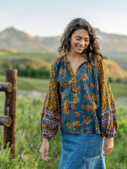 Camille Tassel Top - Riviera Batik Blue