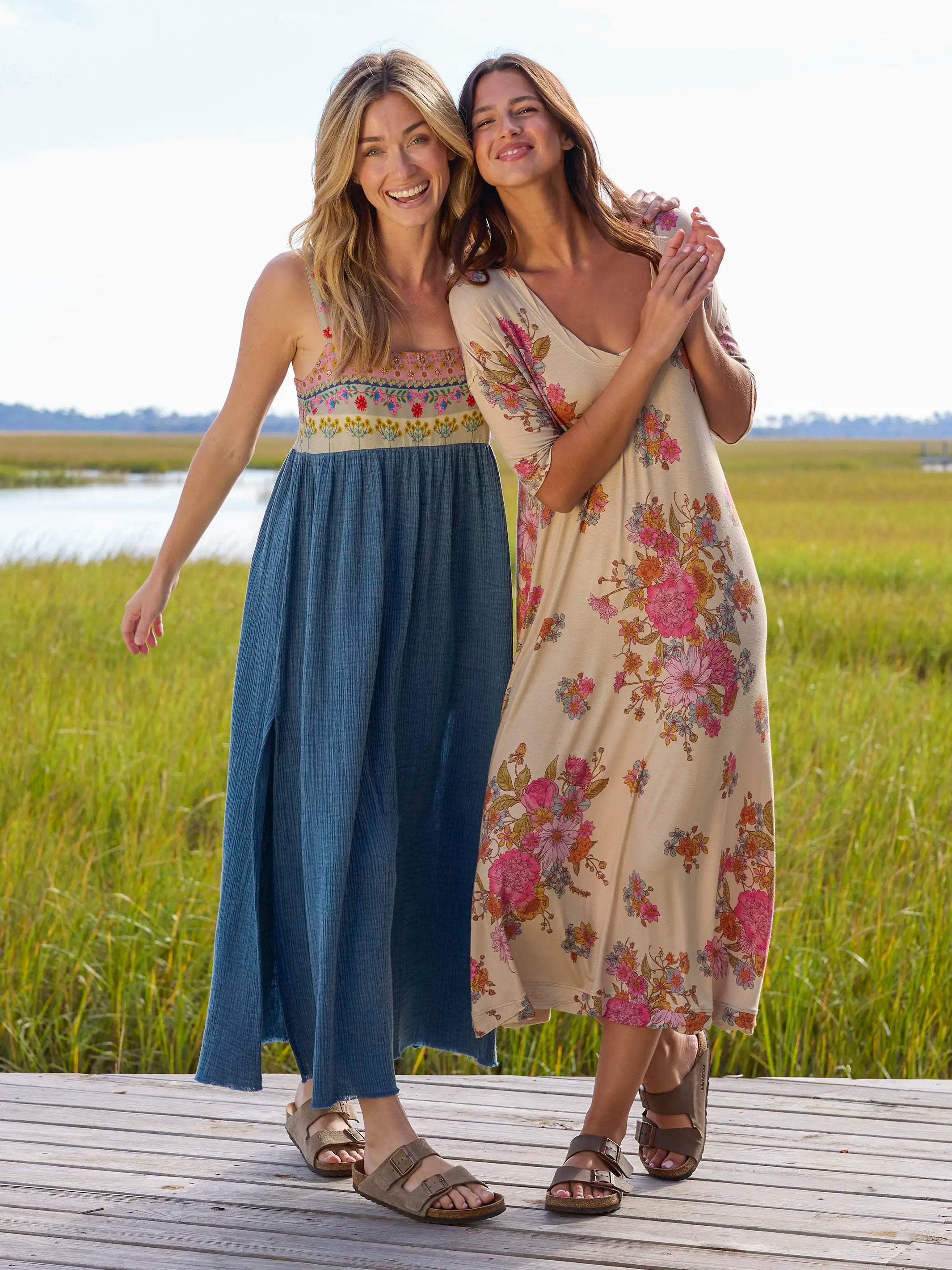 All Day "ButterSoft" Tee Dress - English Garden Cream