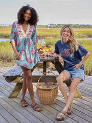 Take It In Cotton Applique Tee - Live Happy